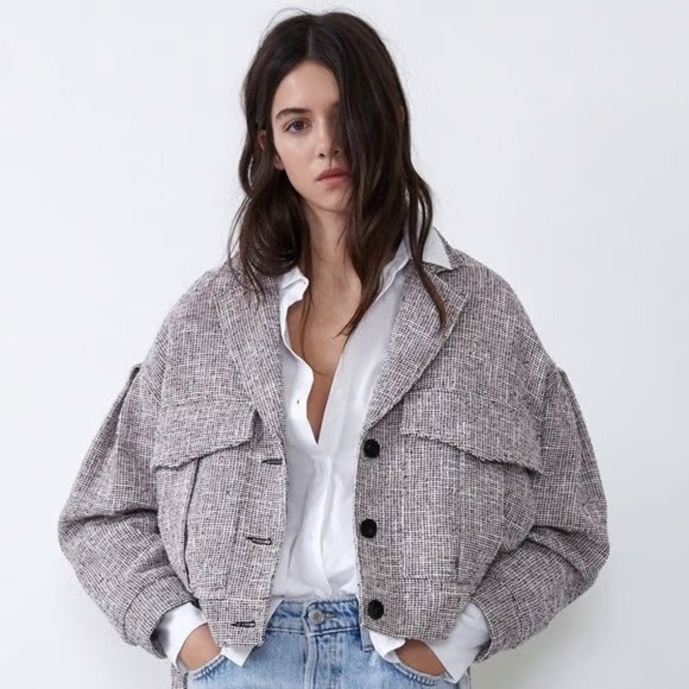 Zara Textured tweed Jacket